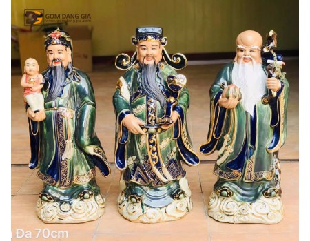 Tam đa phúc lộc thọ màu xanh ngọc S1 Tam đa phúc lộc thọ màu xanh ngọc S1